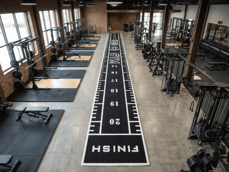 athlete sliding on gym turf with protection